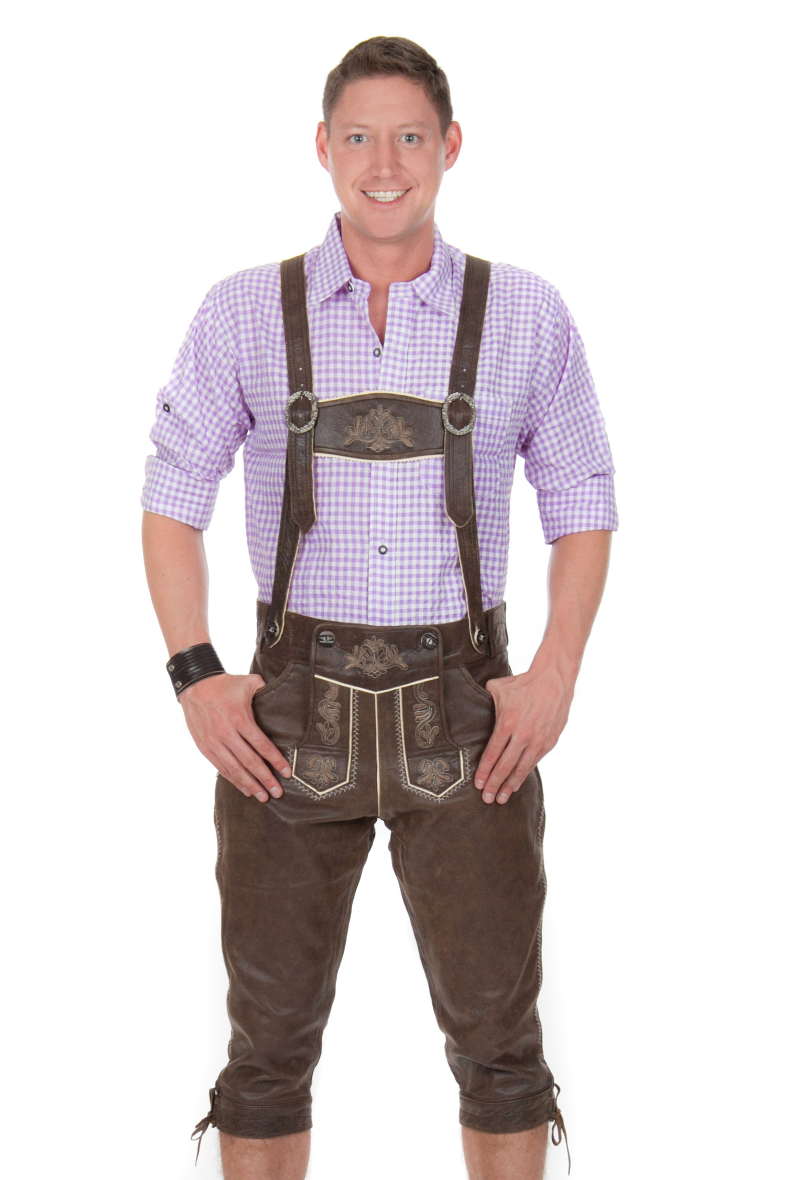 Retro Trachtenlederhose dunkelbraun