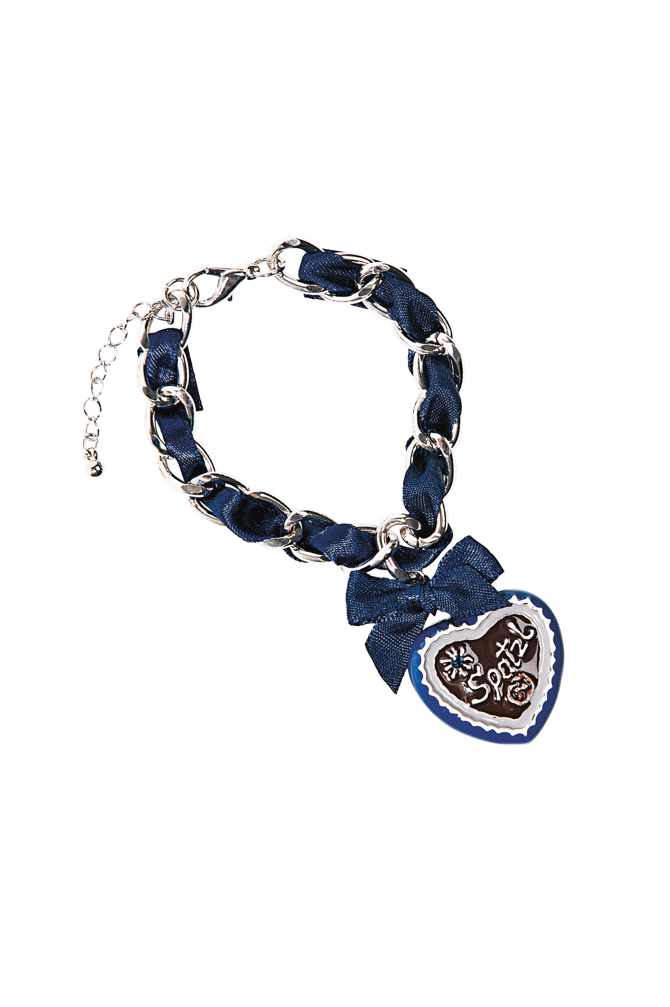 Trachtenarmband Herz Spatzl dunkelblau