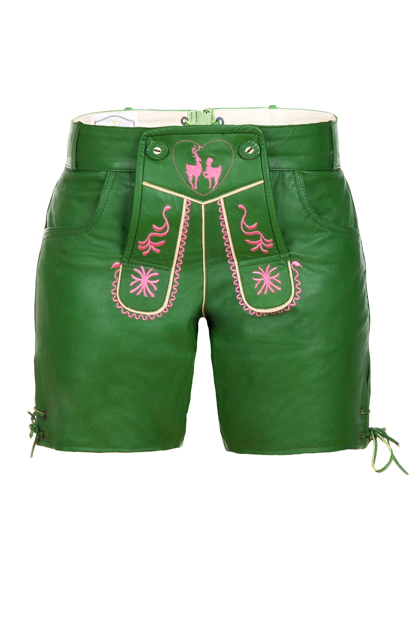 Damen Ledershorts grün