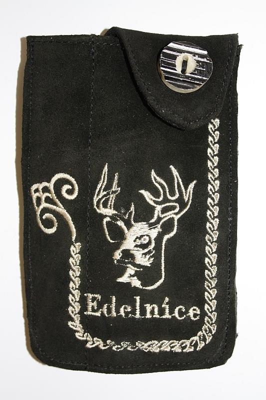 Praktische Leder Handytasche schwarz