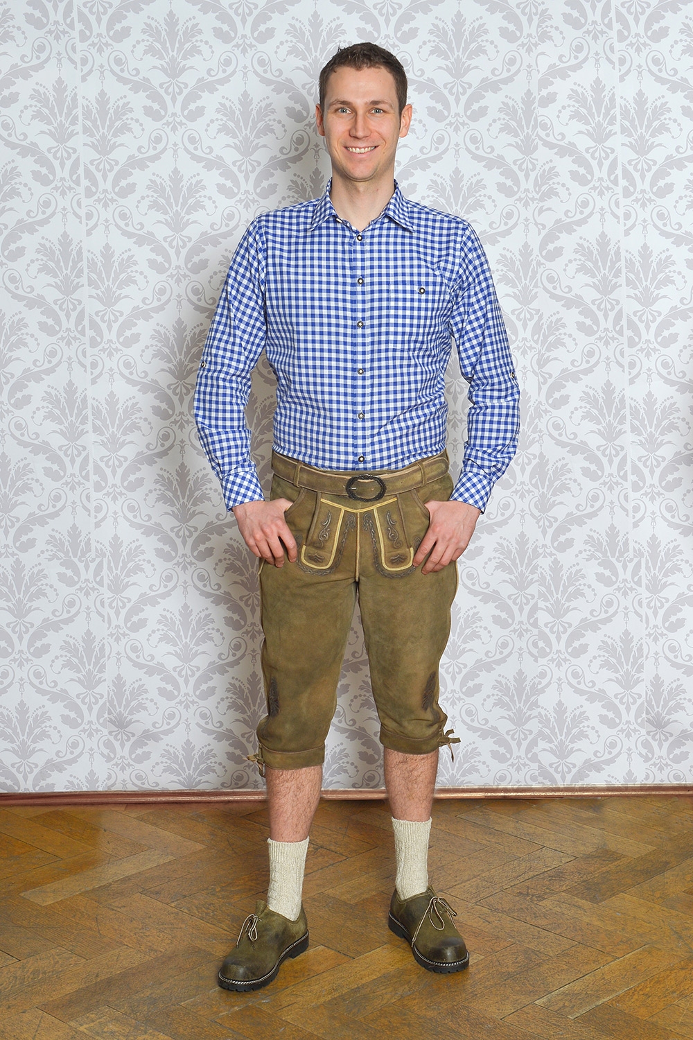 Kniebund Wildbock Lederhose Erwin Camel