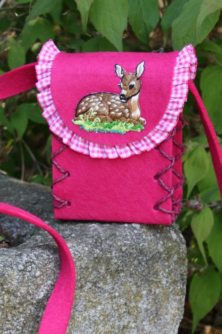 Mini Dirndltasche Filz pink Bambi
