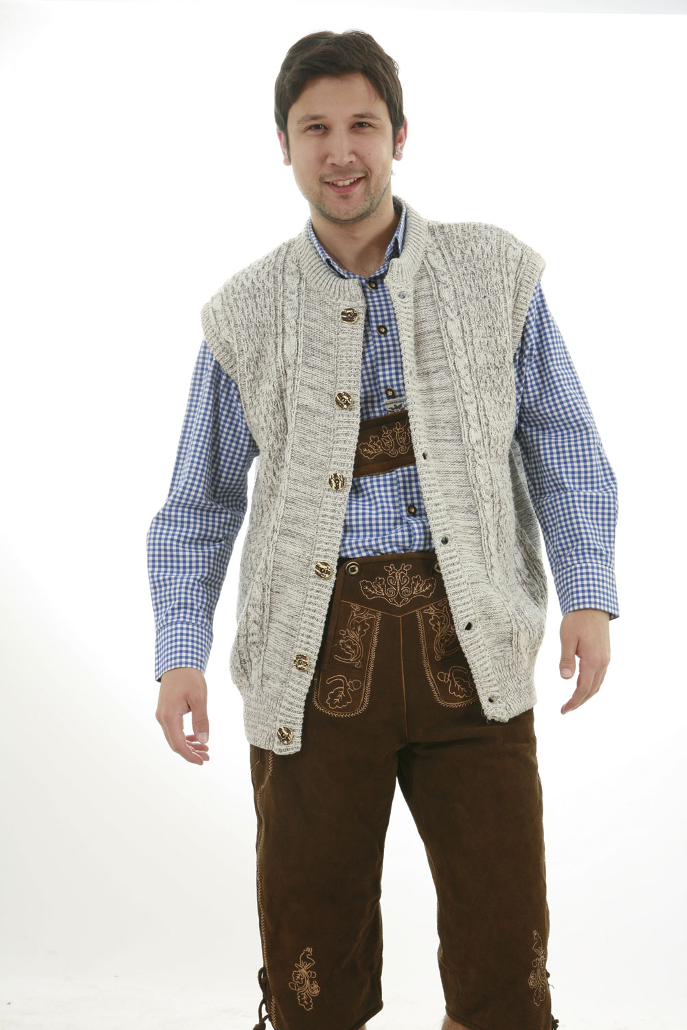 Strick Trachtenweste natur