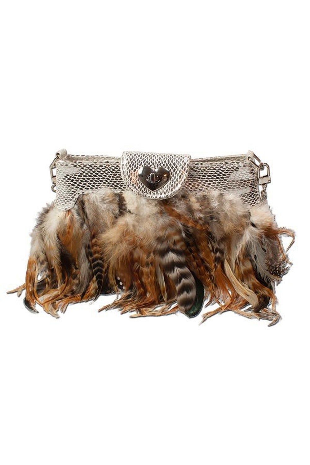 Clutch Federnrausch silber