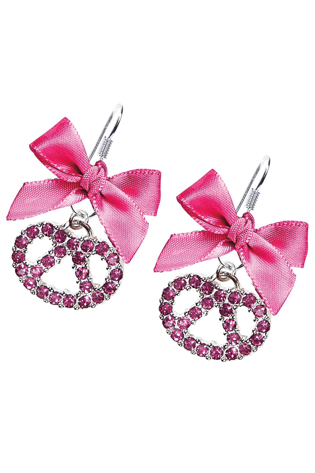 Trachten Ohrhänger Brezl Schleife pink