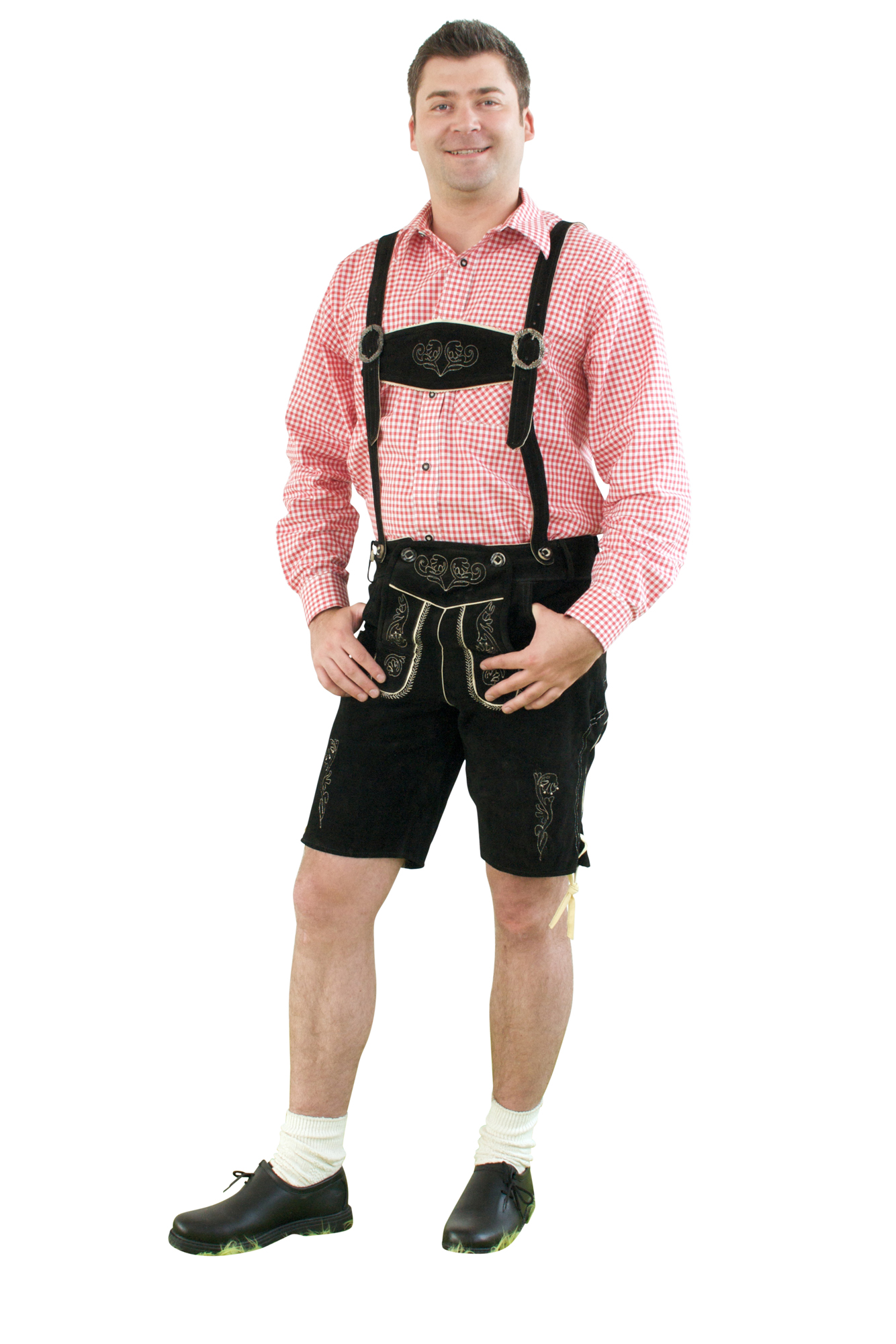 Kurze Trachtenlederhose schwarz