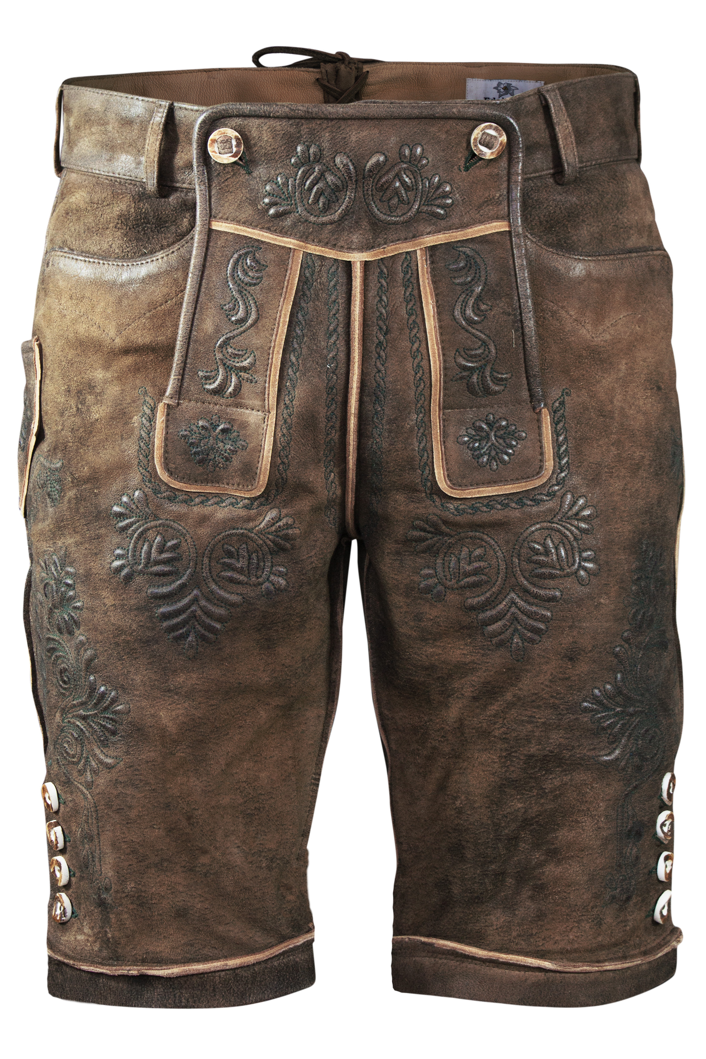 Kurze Wildbock Lederhose Jochen camel II