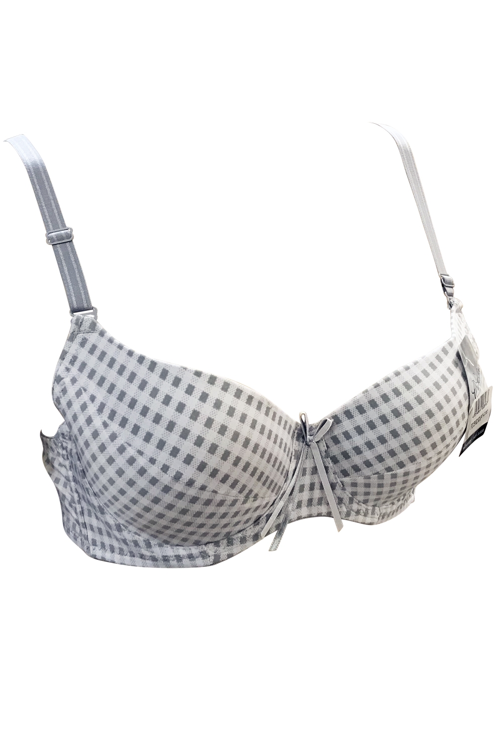 Trachten Push up BH kariert grau