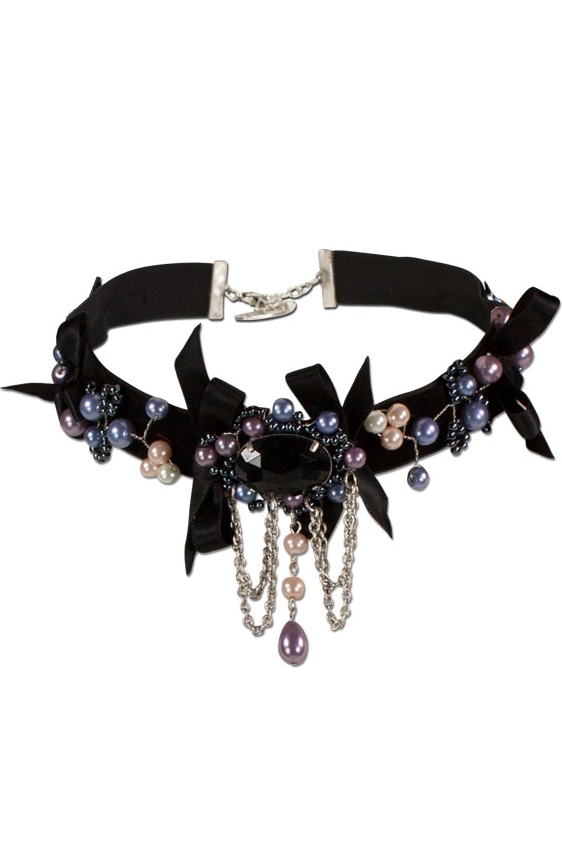 Samtkropfband Fanny schwarz