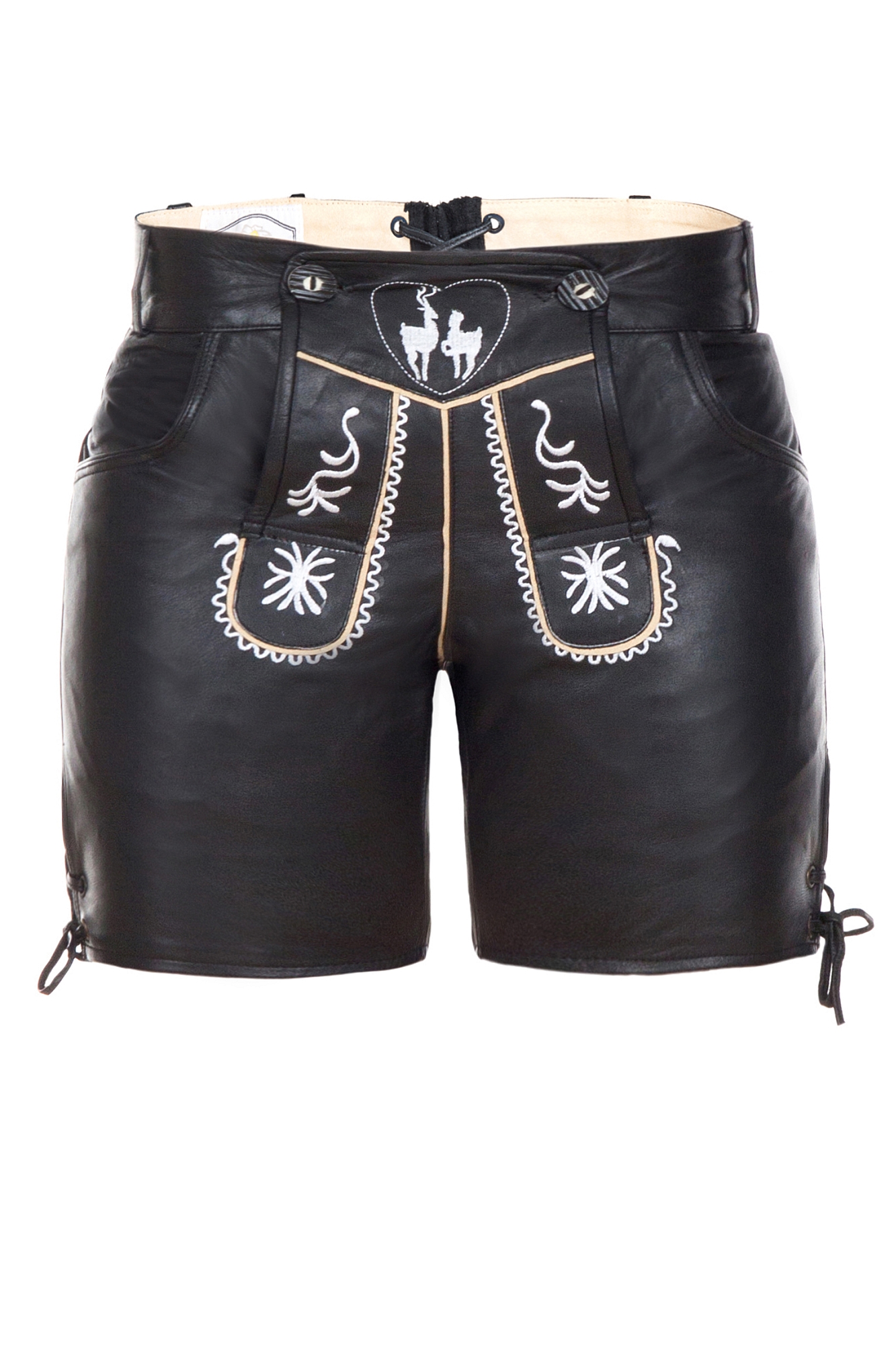 Damen Ledershorts schwarz